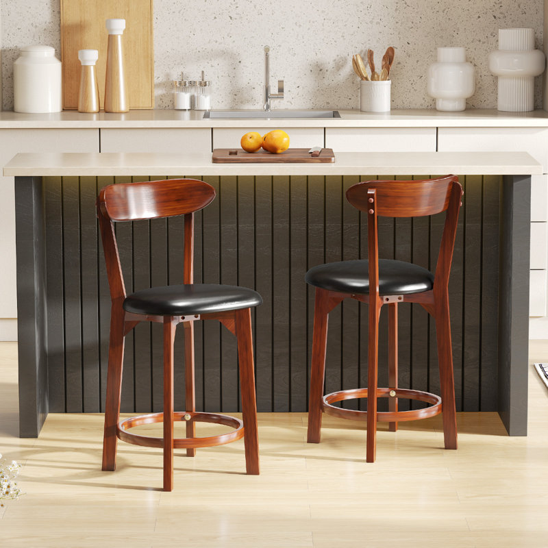 Upholstered Counter Stool with Solid Wood Frame, Counter Stool (60cm Seat Height)