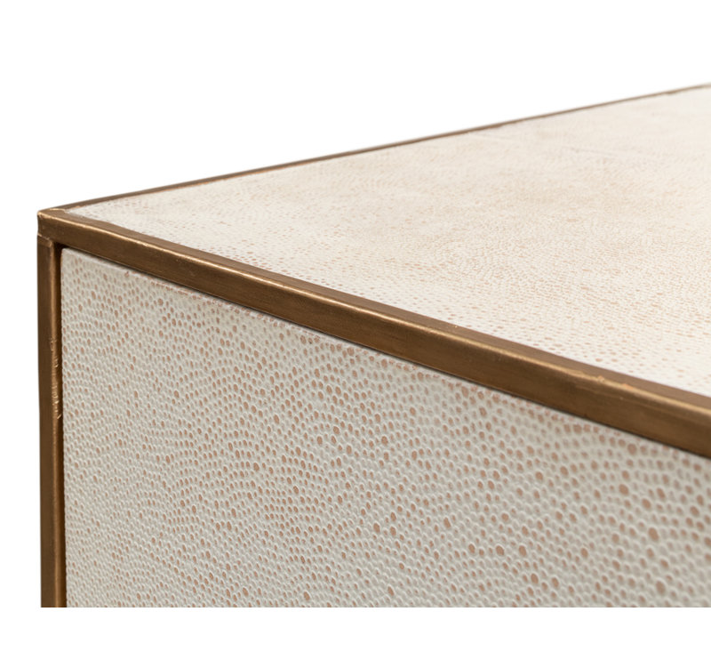 Shagreen 3 - Drawer Solid Wood Nightstand, Osprey White