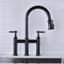 Robinet de cuisine Bridge avec douchette extractible encastrée-117581067