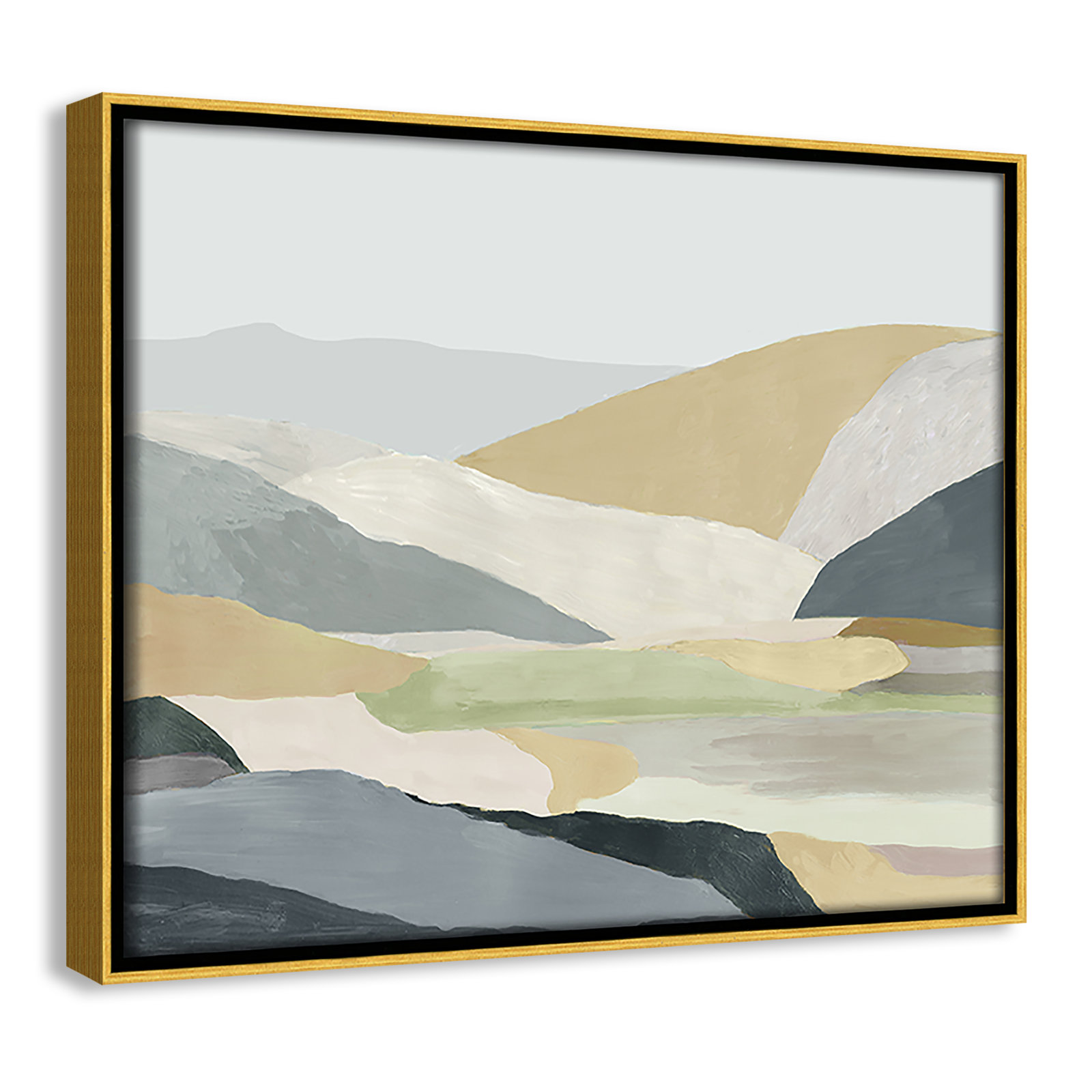 Blair "Warm Hills I" Painting, 9.5" H x 11.5" W x 2" D, Gold Canvas