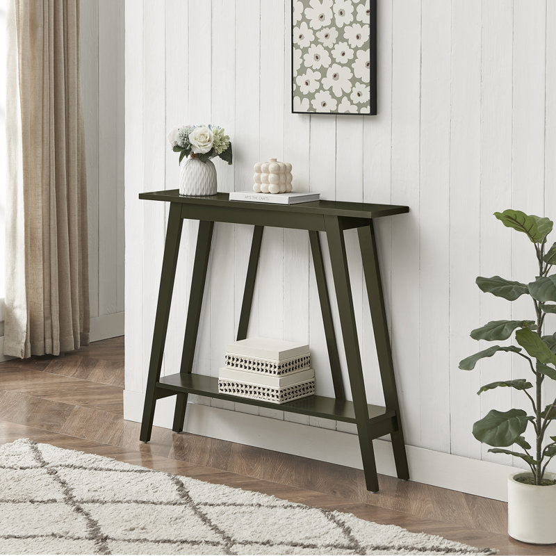 Odise Console Table - Functional Narrow Wood Accent Entryway Table with Storage Shelf for Hallway, Front Hall, Entryway, Living Room, Kitchen