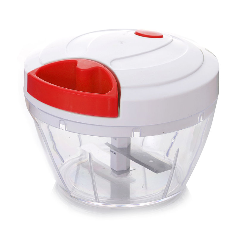 Delcasa Manual Chopper – Mini Food Processor, Stainless Steel, White