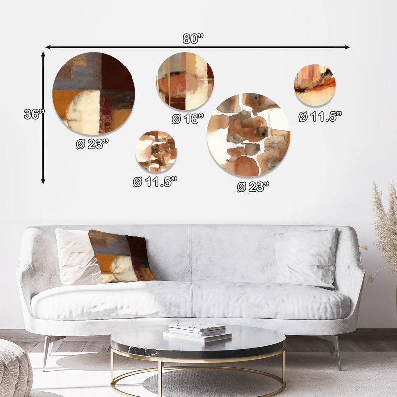 Décoration murale abstraite en métal chocolat brun élémentaire II