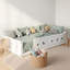 Solid Wood Montessori Floor Bed With Guardrails,  EU Single & Double Sizes, White-896744714