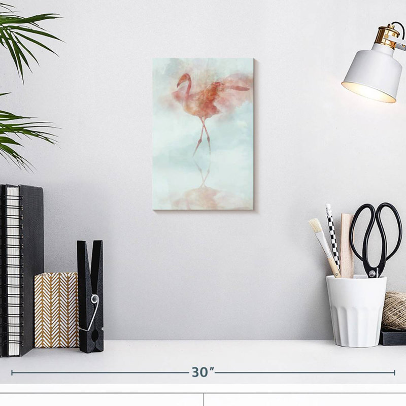 Flamant dansant II, H 12 po x l 8 po