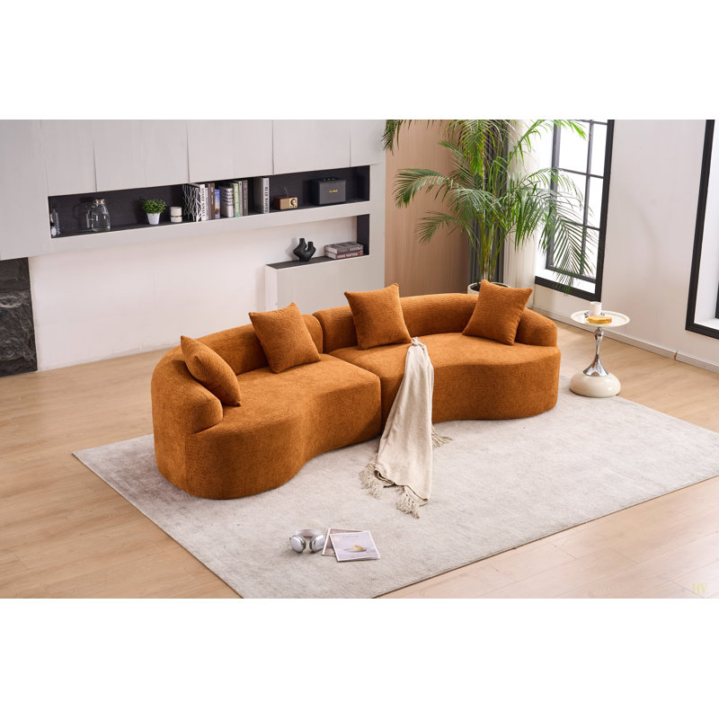 Canapé modulaire incurvé à compression Compression, canapé-lit en chenille haute densité 30D pour appartement, salon, L 110 po