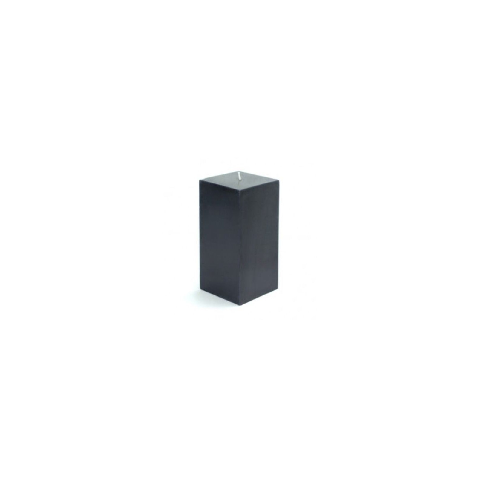 Square Pillar Candle, Black, 6" H x 3" W x 3" D, Set of 12