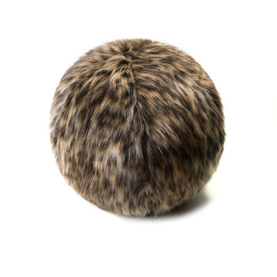 Fur Ball Circular Pillow Cover & Insert