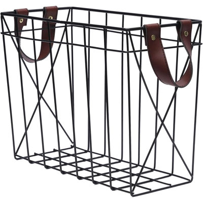 Magazine Rack Magazine Holder Storage Organizer Bin For Magazines, Books Or Vinyl Record Album Storage, Black