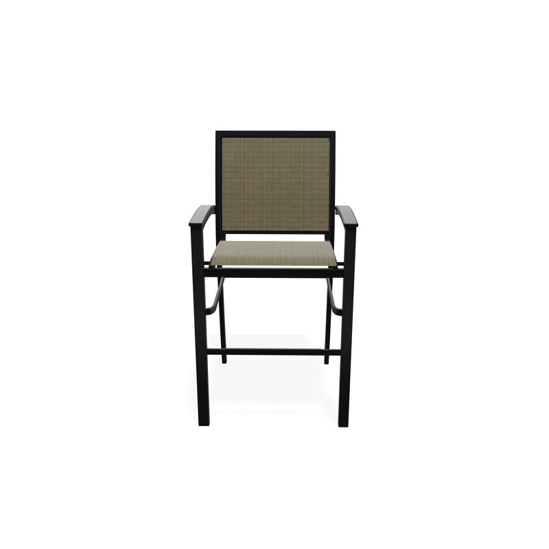 Chaise de café empilable en aluminium Bazza, Noir, Pierre Elevation