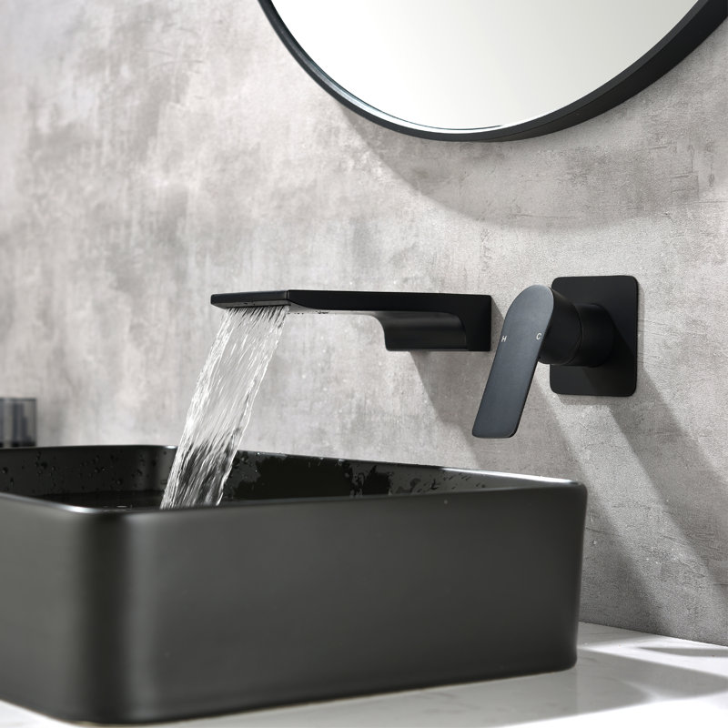 Wall Mounted Optional Single-handle Bathroom Faucet, Black