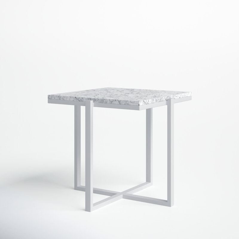 Megara 22'' Marble Outdoor Side Table