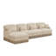 Canapé modulaire en forme de L de 131 po avec repose-pieds mobile, tissu chenille beige à imprimé léopard, siège profond avec garniture à pampilles pour le salon