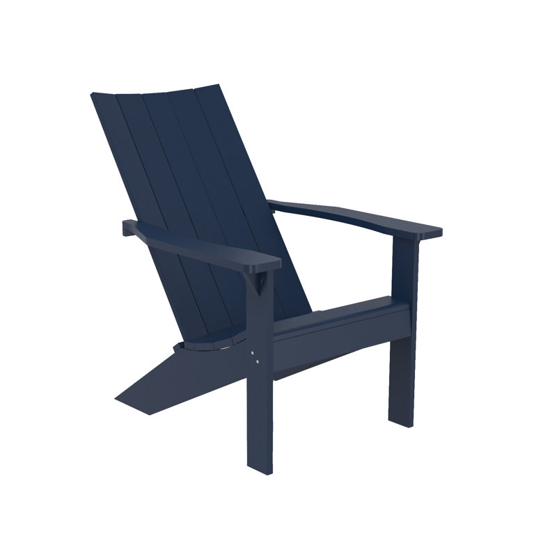 Crystal Harbor Modern Stationary Adirondack Chair – Sleek Recycled HDPE Outdoor Muskoka Chair, White