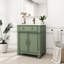 Meuble-lavabo de salle de bain de style médiéval, profondeur de 70,6 cm (27,8 po), lavabo intégré, tiroir et placards à abattant, étagères réglables en hauteur pour un rangement maximal. Évacuation optimale.