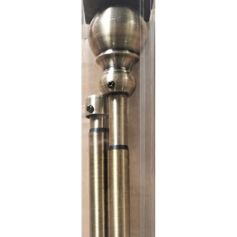 Tringle à rideaux double (48 à 86 po) - Laiton antique, 66" - 120"