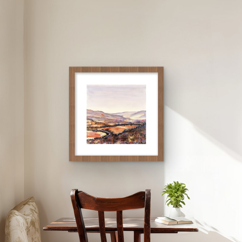 Canadian Forest - Mountains Landscape, reproduction encadrée, H 16 po x l 16 po, Brun