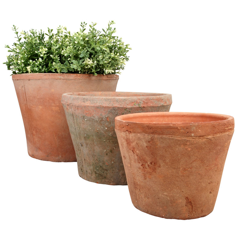 Ensemble de pots à fleurs en terre cuite 3 pièces Linda