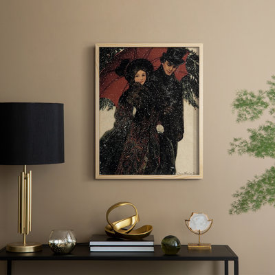 «Vintage Portrait Print XCII», reproduction encadrée - bois massif