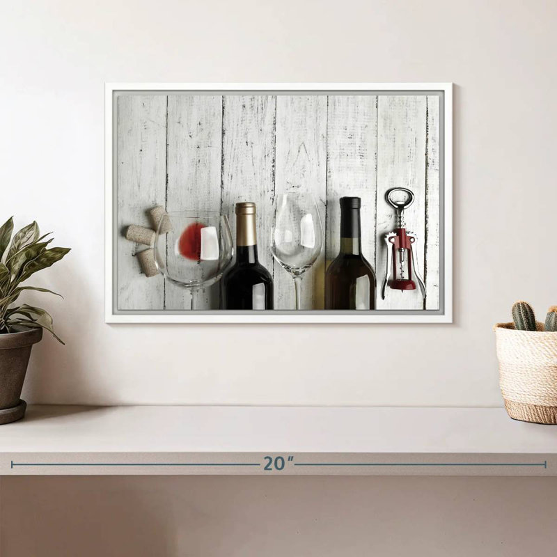 Dégustation de vin, Cadre flottant blanc, 13 po x 9 po