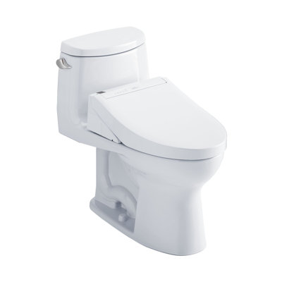 TOTO® WASHLET+® UltraMax® II One-Piece Elongated 1.28 GPF Toilet and WASHLET+® C5 Bidet Seat, Cotton White