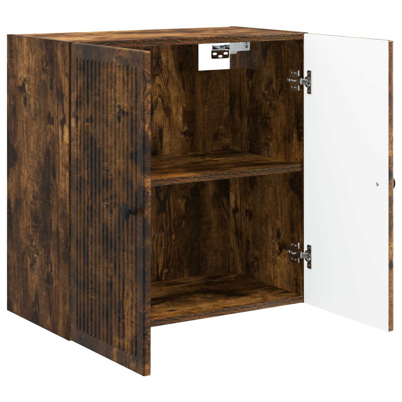2 -Door Rectangle Accent Cabinet, Smoked Oak