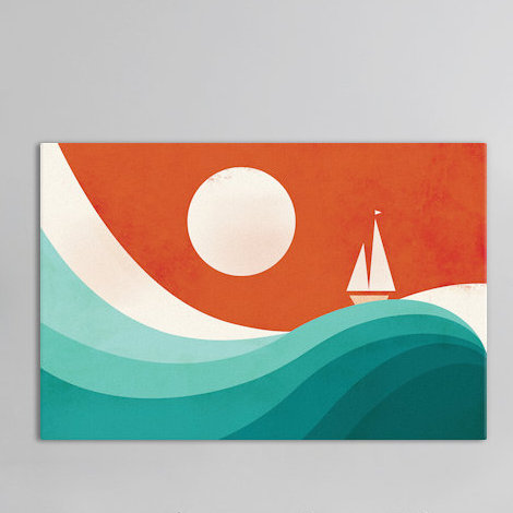 « wave night art sur toile tendue », H 8 po x l 12 po x P 0,75 po