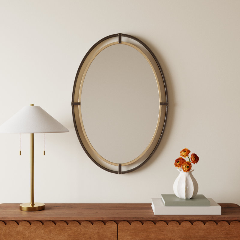 Henning Metal Oval Wall Mirror