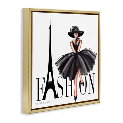 «Parisian Fashion Illustration», art mural encadré sur toile flottante par Elizabeth Tyndall