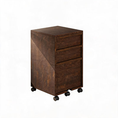 Classeur roulant à 3 tiroirs, classeur mobile en bois pour le bureau personnel, support pour imprimante sous le bureau avec roulettes, grand tiroir classeur, 2 roulettes verrouillables