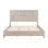 Base de lit plateforme avec tête de lit haute, aucun sommier nécessaire, bois massif, finition naturelle, idéale pour les chambres à coucher modernes et traditionnelles