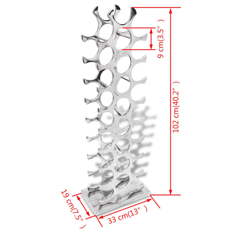 Hardy 27 Bottle Wine Bottle Rack in Silver