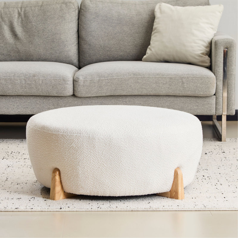 Repose-pieds Modish, Bois naturel, Blanc