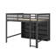 Lit mezzanine double avec tablettes de rangement ouvertes-58678544