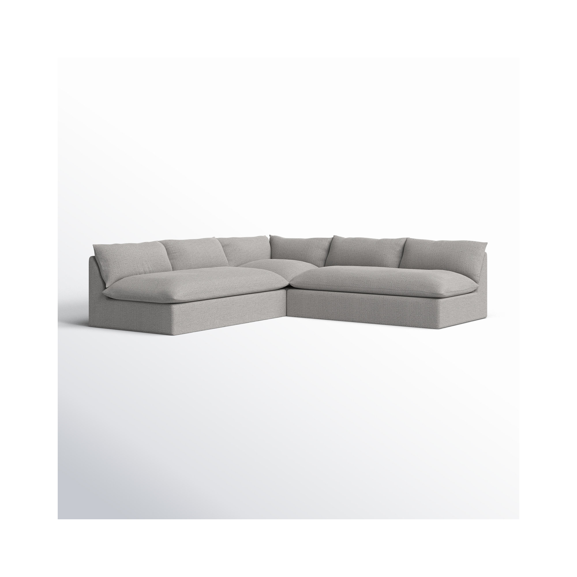 Inali 114'' Wide Aluminum Patio Sectional with Cushions, Gray