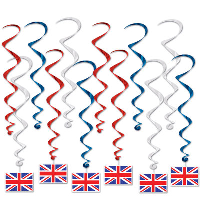 British Flag Whirls - Pack of 6