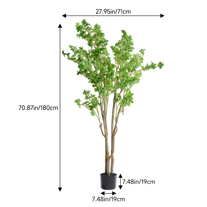 Faux Bonsai Tree in Pot, 180cm H x 71cm W x 71cm D