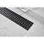 Drain de douche linéaire de 12 pouces avec grille quadrato amovible, drain de douche en acier inoxydable 304, crépine et pieds de nivellement inclus, bride