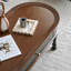 Table basse 47,24 "en bois massif et ovale en bois manufacturé