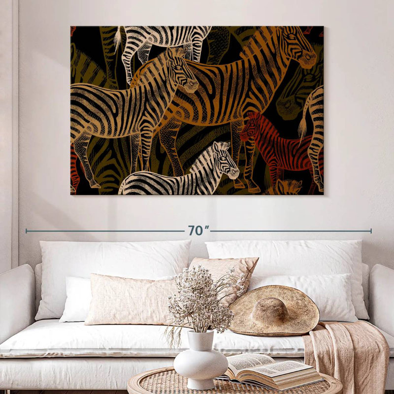Brampt African Zebras Pattern, 34" H x 51" W