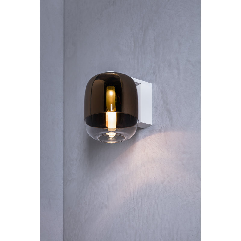 Gong Steel Armed Sconce, Matt White, Copper