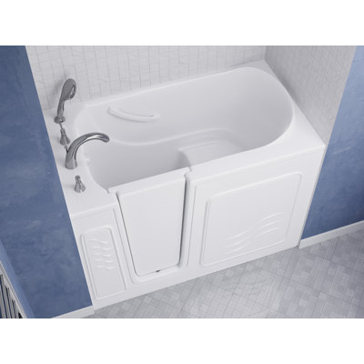 Captains Series 53'' x 30'' Soaking Fiberglass Bathtub with Faucet