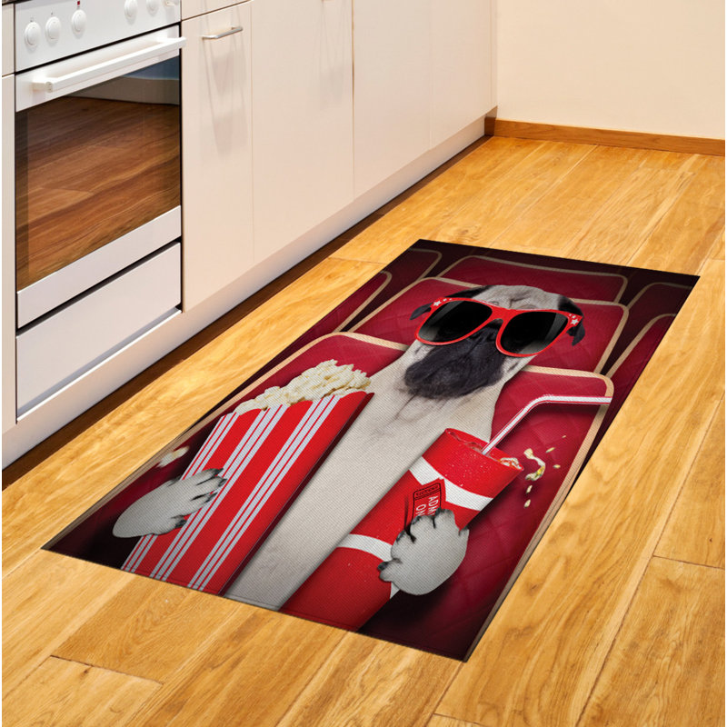 Pug High Density Long Fiber Poly Threads Decorative Area Rug Carpet, Rectangle 2'7" x 5'