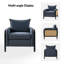 Ensemble de 2 fauteuils rembourrés en bois massif avec accoudoirs en rotin 32,75 po Claria Coastal-654454858