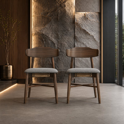 Marlow Wooden Backrest Upholstered Solid Wood Dining Chair Side Chair (Set of 2)
