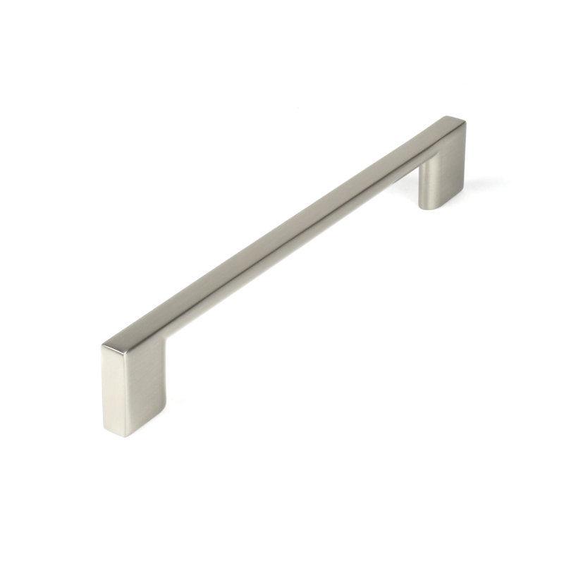 Poignée barre 6 5/16" au centre Builder's, H 1,06 po x l 7,56 po x P 0,75 po, Nickel satiné