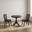 Ensemble de salle à manger 3 pièces en bois massif d'acajou d'inspiration asiatique, chaises rondes à dossier à lattes, pieds sur piédestal, style moderne pour petits espaces