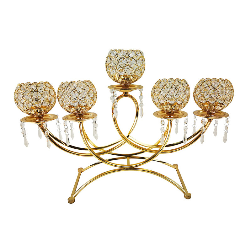 Brishawn 14'' H Tabletop Candelabra, Gold