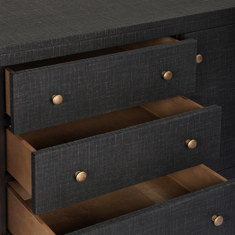 Amelia Media Console, Black Linen