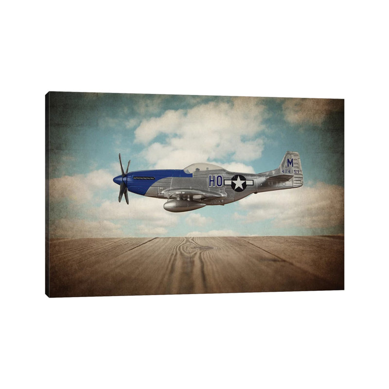 P51 Mustang - Impression sur toile tendue, H 26 po x l 40 po x 1,5 po